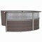 Linea Italia Reception Desk 107 in D X 46 in H, 11.8 ft W X Thermofused Laminate, Clear, Mocha ZUT318 - alternate 4